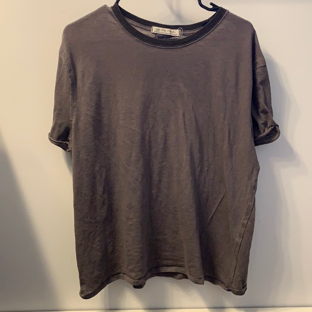 Charcoal grey free people teeshirt